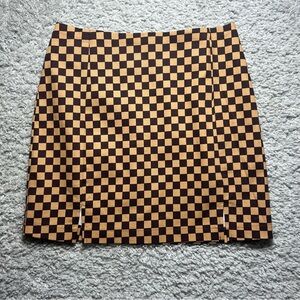 Love on a Hanger Skirt Womens 7 Mini Checkered Zip Up Streetwear Party Night Out